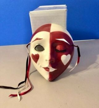 About Face - Ceramic Mask Wall Art - Vintage Red Face Mask (san Francisco)