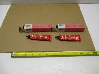 2 - Vintage Penn Fishing Tackle Mfg Co Tropical Reel Lubricant Tubes In The Boxs