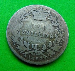 A Rare Date 1863 Victoria Silver Shilling 1/ -.  Lucido_8 Coins