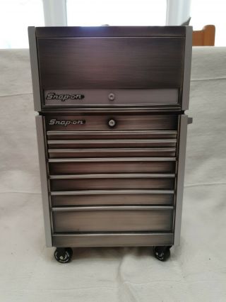 Snap On Miniature Tool Chest Money Box With Key Rare Cool Heavy Duty Snap - On