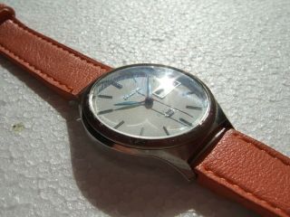 Rare Vintage 1978 Men ' s Bulova SWISS MADE ICE WHITE Dial quartz watch 2