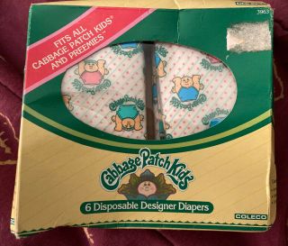 2 Diapers Vintage 1984 Coleco Cabbage Patch Kids Disposable Designer