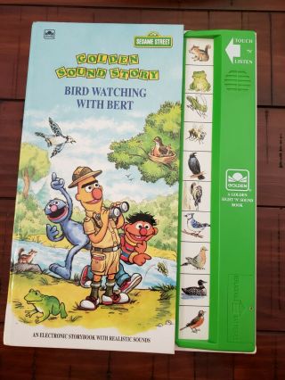 Sesame Street Bird Watching W/ Bert Golden Sound Story Book.  Rare/vintage