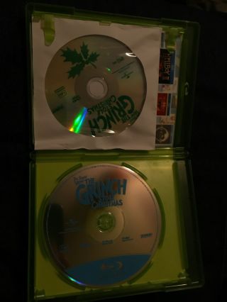 Dr.  Seuss’ How the Grinch Stole Christmas Blu - Ray,  DVD RARE GREEN CASE 3