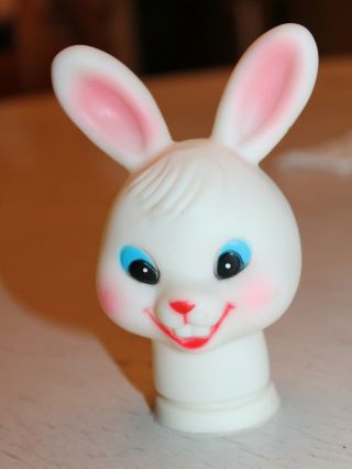 2 Vintage Easter Bunny Rabbit Head,  Rubber Craft Doll Making Project Home School