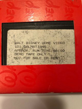 Disney 101 Dalmatians Preview Tape Walt Disney Demo Tape extremely rare tape 2