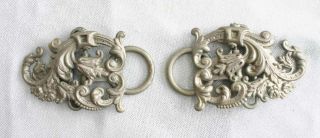Elegant Antique Silver - Tone 19th Century Victorian Baroque Belt Buckle 5 "