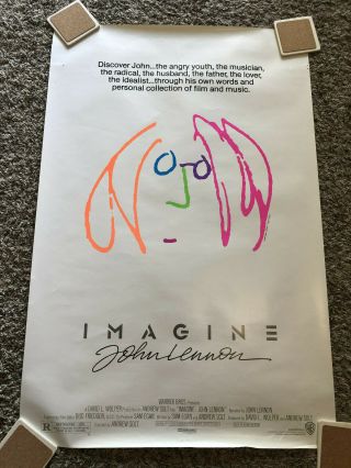 John Lennon Imagine Film Movie Vintage 1988 Poster Rare Beatles