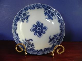 Antique Wood & Sons Semi Porcelain Flow Blue " Lusitania " 9.  5 "