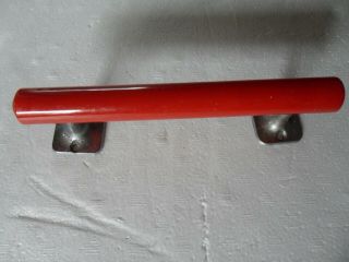 Vintage 1950 ' s Plastic Pull Door Metal Handle Red 3