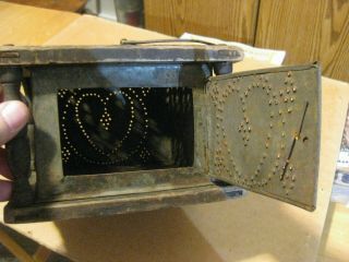 Antique/primitive Punched Tin W/wood Foot Warmer - Slot Corners.  No Nails/screws