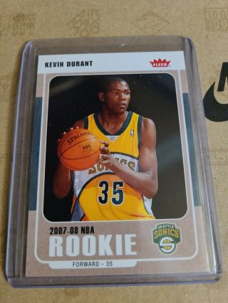 Kevin Durant Rookie Card Rc Fleer 2007 - 08 Rare Supersonics Card