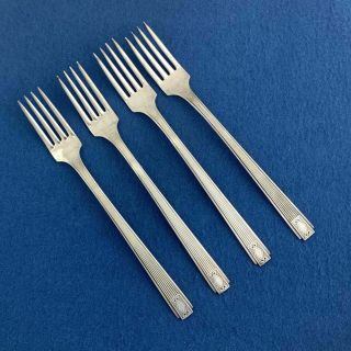 Noblesse Pattern By Oneida Community Silverplate Set Of 4 Grill Forks 1930 
