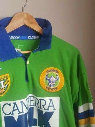 Canberra Raiders 1994 RARE Shirt Jersey Rugby League MILK XL 3