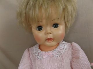 Large Vintage 1964 Horsman Blonde Blue Sleepy Eyes Thirsty Walker Doll TB - 26 2