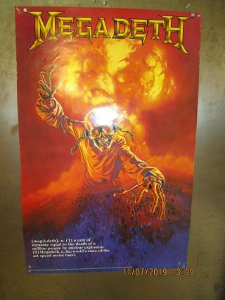 Megadeth State Of The Art Speed Metal Poster 1987 Rare Mustaine