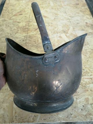 Vintage / Antique Brass Coal Bucket / Scuttle