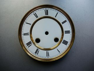 Antique German Wall Clock Junghans 2 Part Porcelain Dial Parts Gustav Becker C
