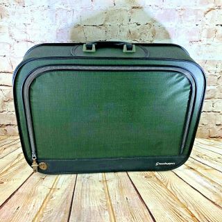 Vintage Grasshopper Suitcase Green Carry On Weekend Luggage Retro Mcm