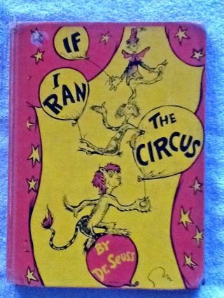 Dr.  Seuss 1956 If I Ran The Circus Library Book Vintage Unusual Cover Error