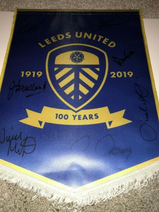 Rare Multi Signed Centenary Legends Pennant Autograph Leeds United Utd 3