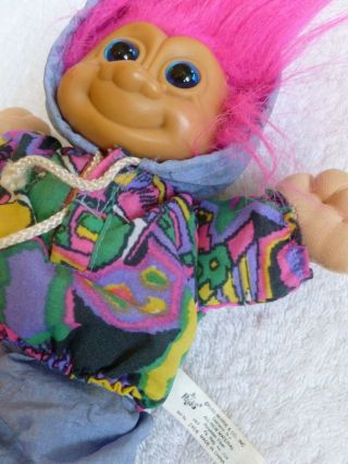 Vintage Plush Russ Troll Pink Hair 90s Windbreaker Parachute Track Suit Outfit 2