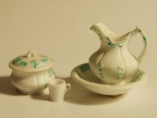 Vintage Dollhouse Miniatures 1:12 Scale Victorian Water Pitcher,  Cup&chamber Pot