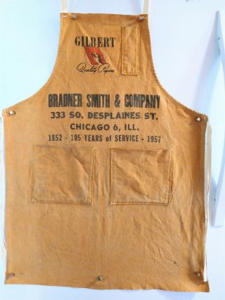 Vintage Rare Advertising Cloth Apron Bradner Smith & Co Gilbert Quality Paper