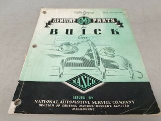 1923 - 1939 Buick Factory Parts Book Gmh Australian Issued - Very Rare