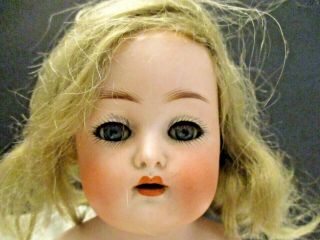 Antique German Bisque Doll Kammer & Reinhardt K R Kid Leather Body Human Hair