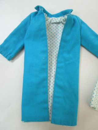 Vintage Barbie CLONE Turquoise Polka Dot Dress & Coat BABS LILY SUZETTE 2