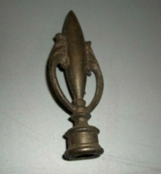Vintage Antique ART DECO Large 3 1/2 Inches High Bronze Lamp Finial 2