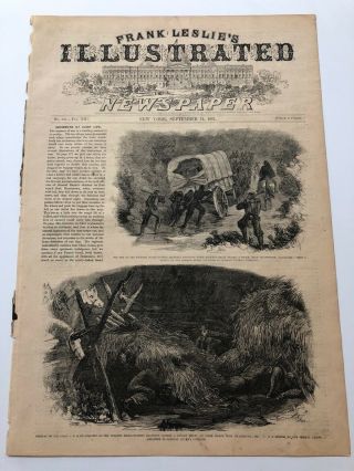1861 Leslie’s Antique Print 12th Massachusetts Camp Life Scenes Civil War 8220