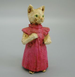 Vtg Beatrix Potter Cold Painted Metal Tabitha Twitchit Cat Miniature Figurine