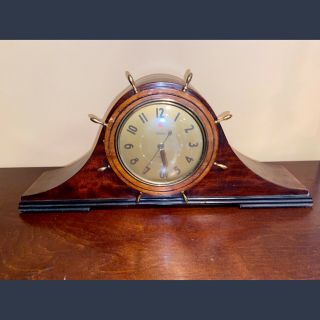 Rare Vintage Telechron Ships Bell Electric Mantel Clock Nautical Maritime 6b09