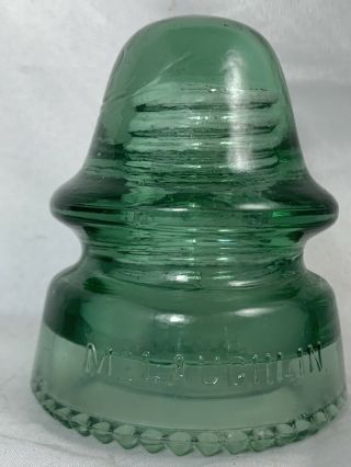 Cd 162 Mclaughlin 19 Glass Insulator Cornflower Rare Green Minty