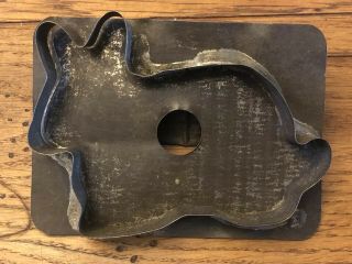 Old Antique Americana Tin And Solder Large Bunny Rabbit Cookie Cutter
