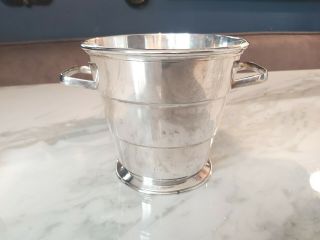 A Vintage Silver Plated Ice Bucket.  Made In England Early 1900.  S.  Very Ornate.
