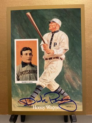 Dick Perez Signed Autograph Honus Wagner Art Card Baseball Artist Rare