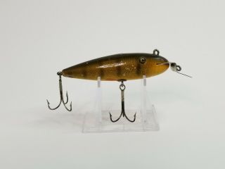 Vintage Creek Chub Wiggler Antique Fishing Lure - Perch Finish - Early Hardware