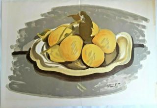 Vintage Georges Braque Lemons Derriere Le Miroir Lithograph 1952