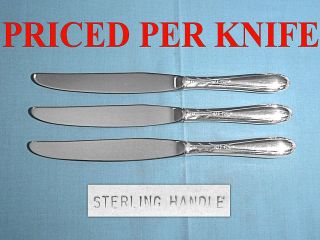 Oneida Heirloom Sterling 9 1/8 " Modern Hollow Knife (s) Heiress No Mono