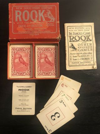 Vintage 1920’s Rook Card Game Parker Bros Including Booklets Rare