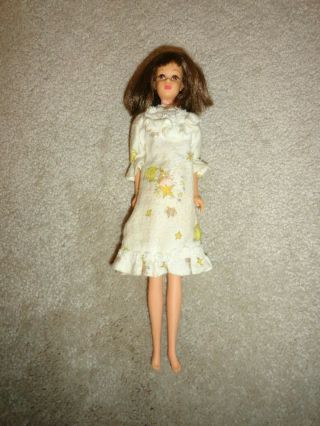 Vintage 1969 Mattel Francie Tnt Doll Brunette Flannel