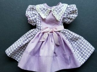 Vintage Lavander And Floral Print Doll Dress Fits Slim Dolls 16 " Mary Hoyer Ect