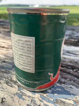 Rare Vintage Sinclair Opaline Oil Tin Can Bank Paper Label Dinosaur 3