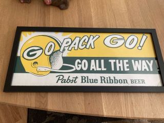 Vintage & Rare 1960 Packers & Pabst Blue Ribbon Beer Paper Banner Htf