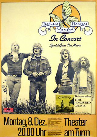 Barclay James Harvest Rare Concert Poster From 1975 Rolled