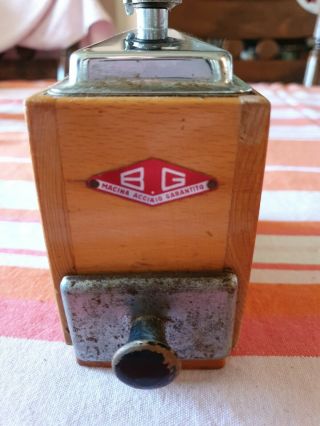 Antique Wood Coffee And Spice Grinder