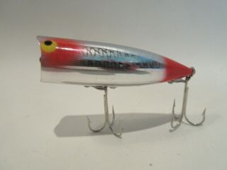 Vintage Heddon Chugger Spook Fish Flash Silver Reflector Red Scale 2